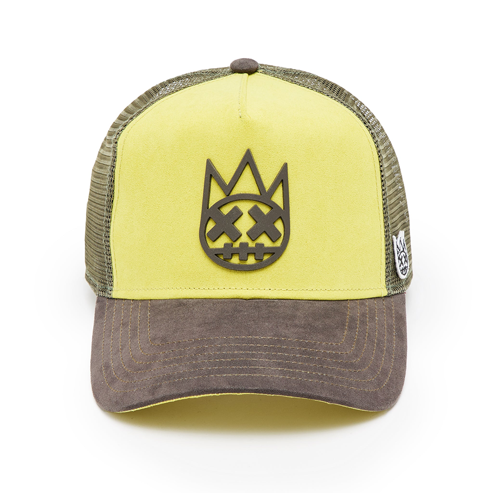 Cult's Logo Mesh Back Trucker Hat "Shimuchan" in Green Sheen